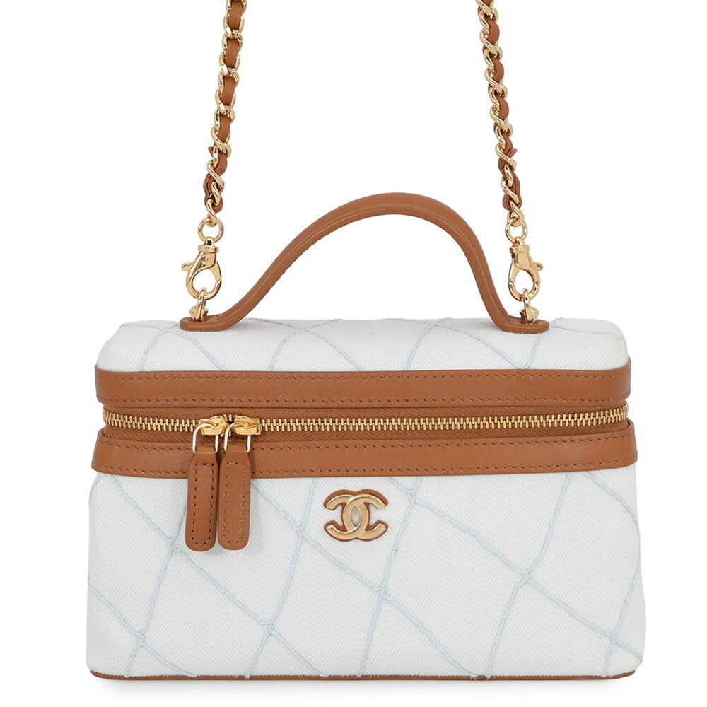 Chanel Chain Shoulder Bag Vanity Coco Mark Washed Denim AP5164 CHANEL Handbag...